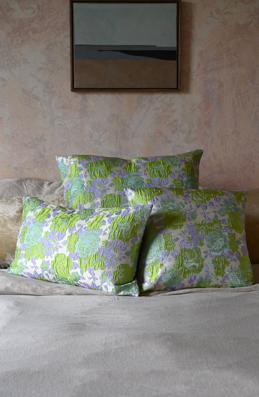 Green and Purple Peony Cushion Collection