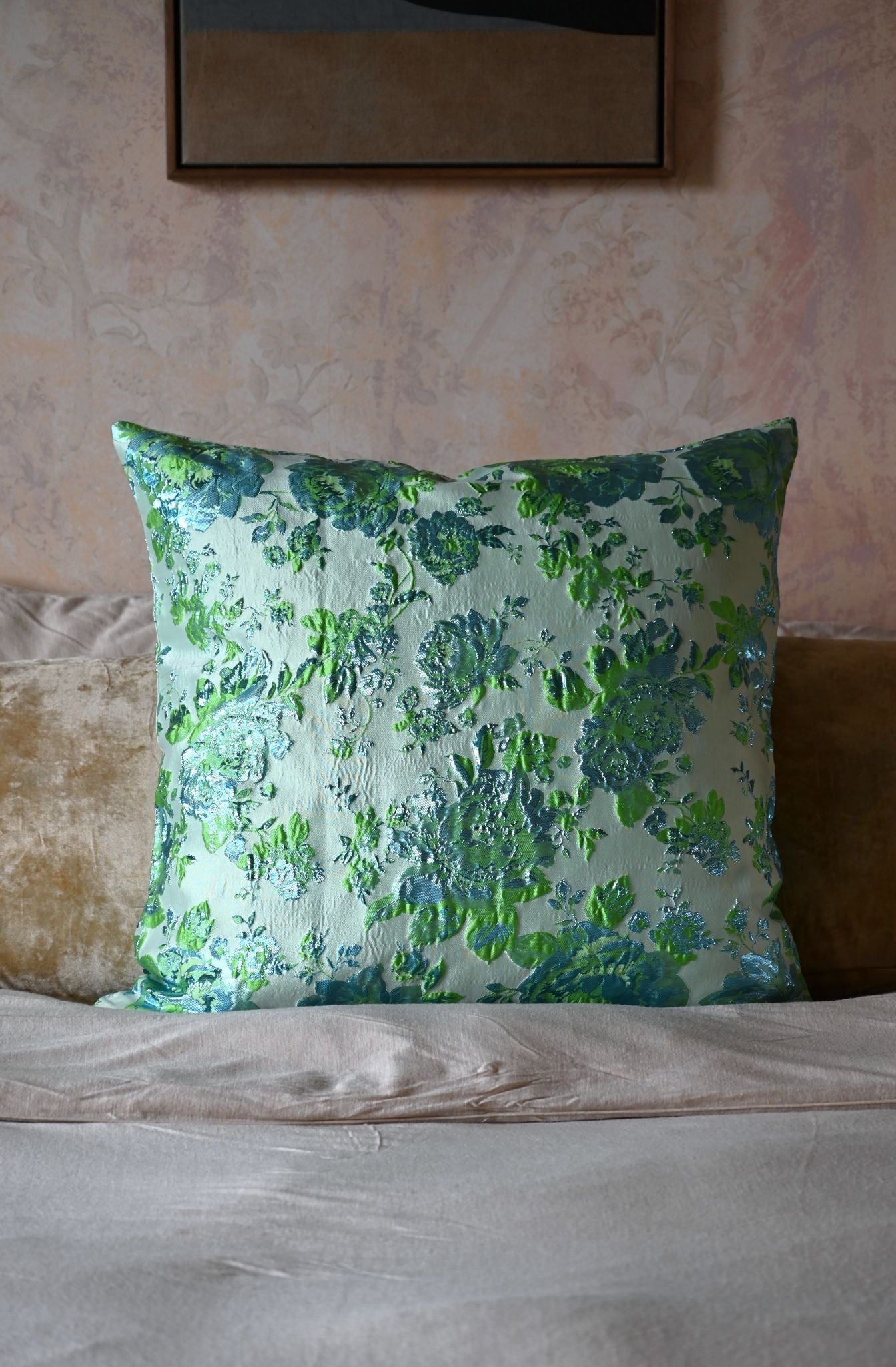 Blue and Green Peony Cushion Collection