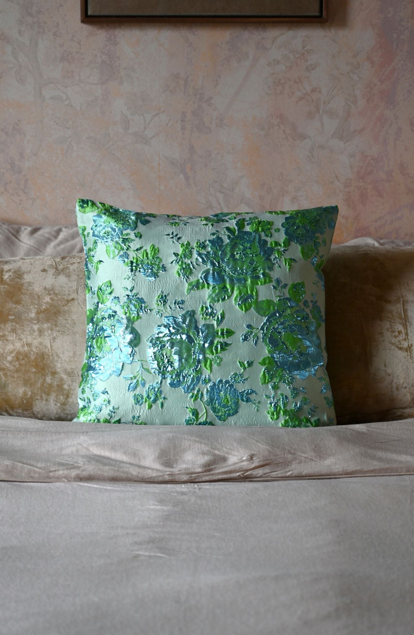 Blue and Green Peony Cushion Collection