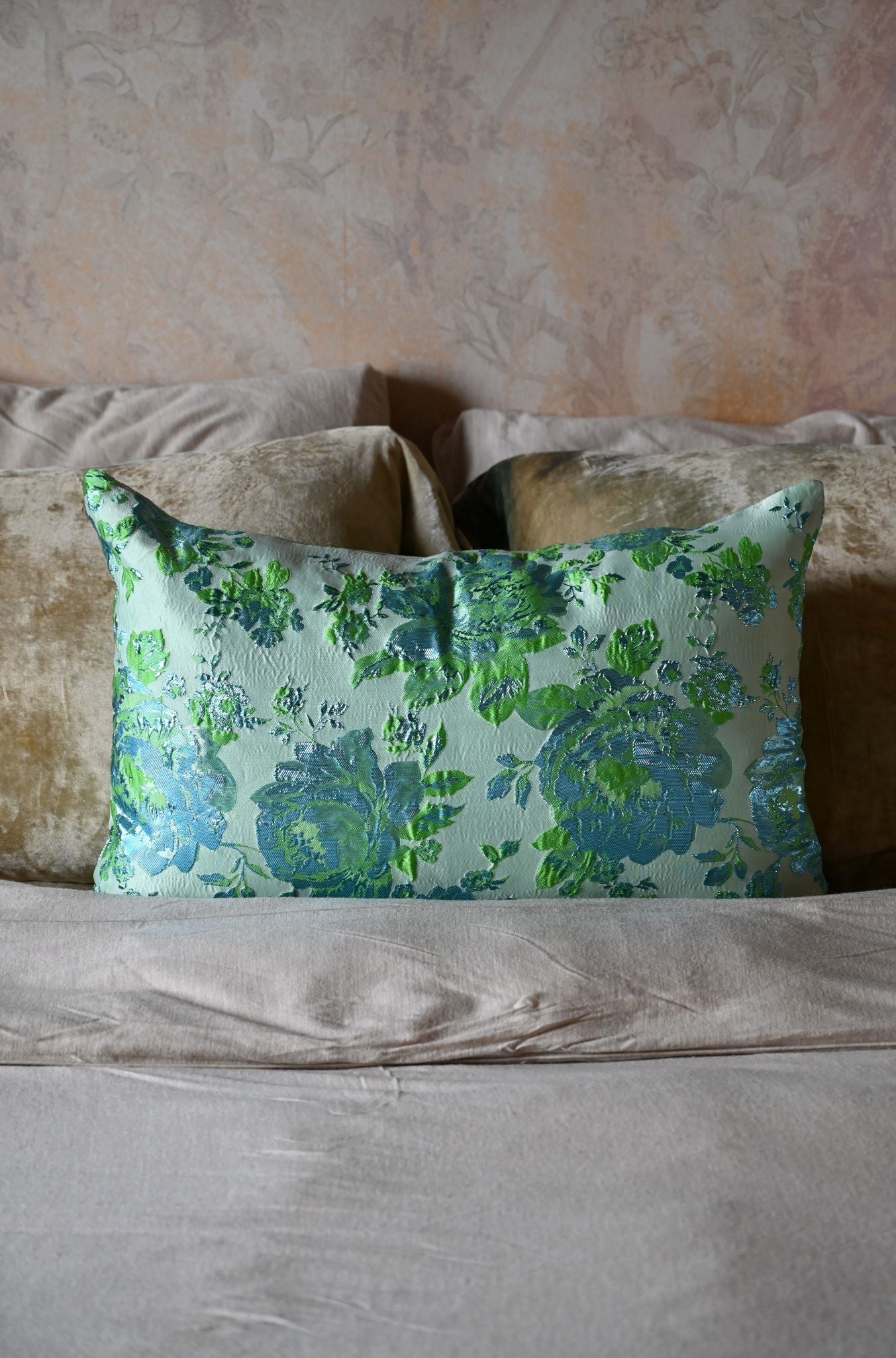 Blue and Green Peony Cushion Collection