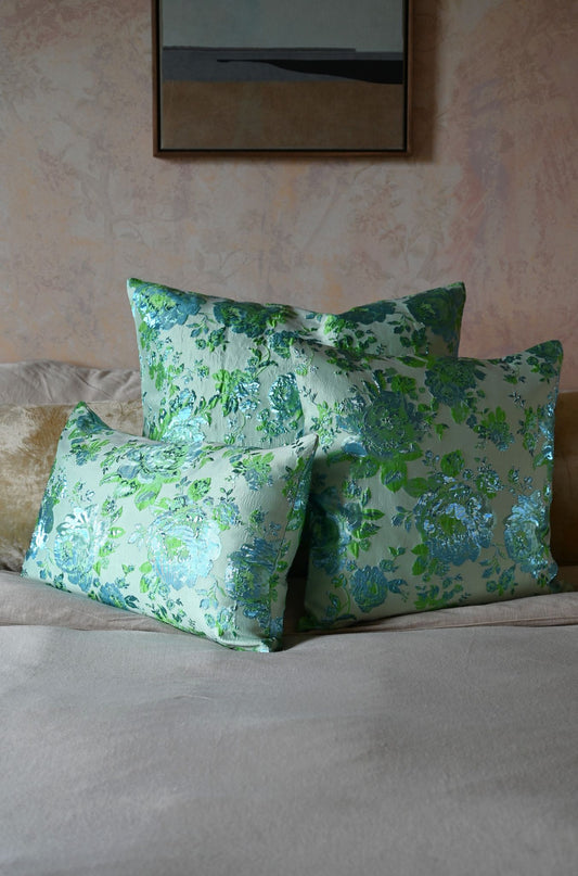 Blue and Green Peony Cushion Collection