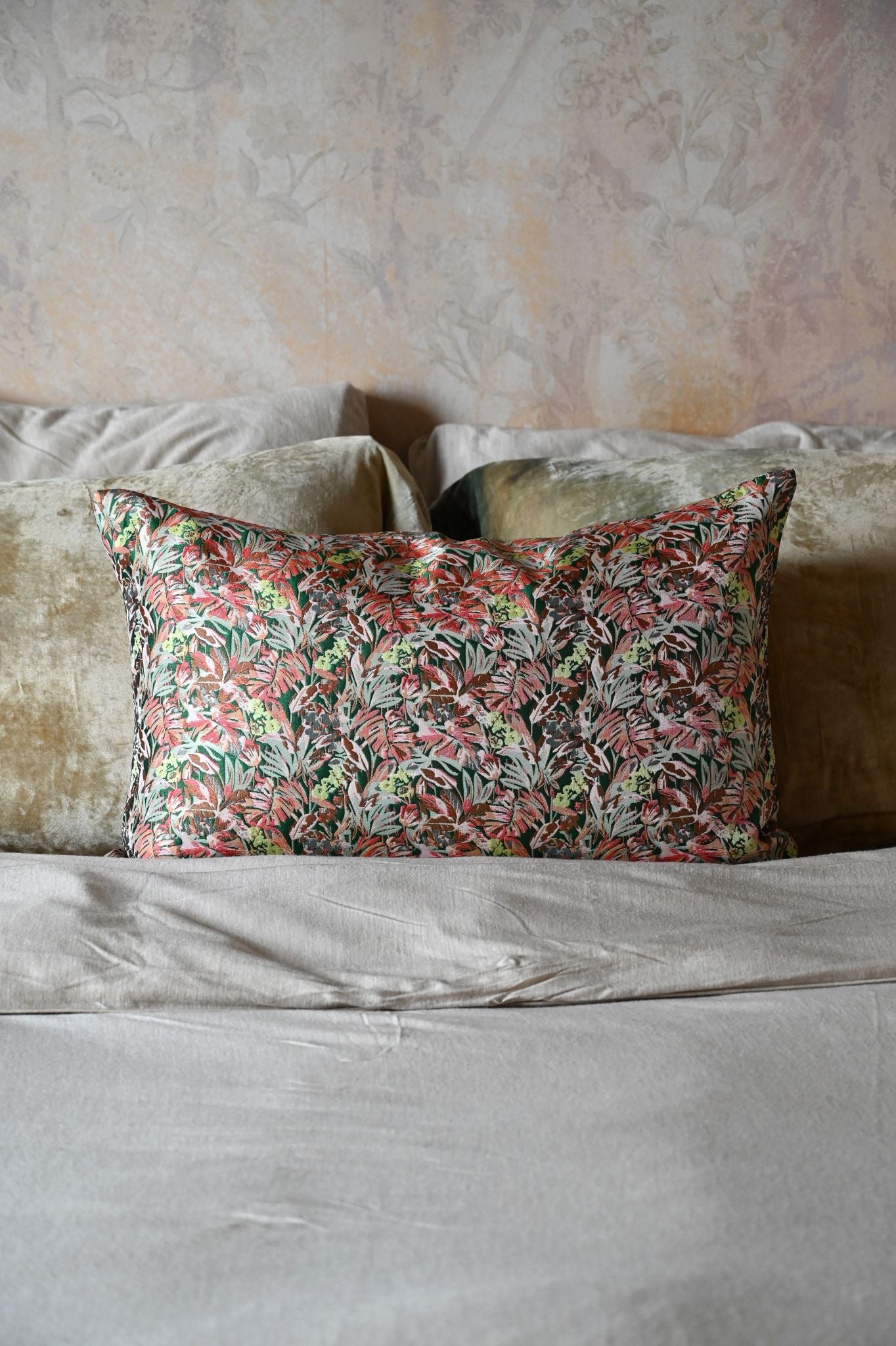 Green and Pink Tropical Cushion Collection