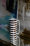 24K Copper and White Striped Ceramic Jug