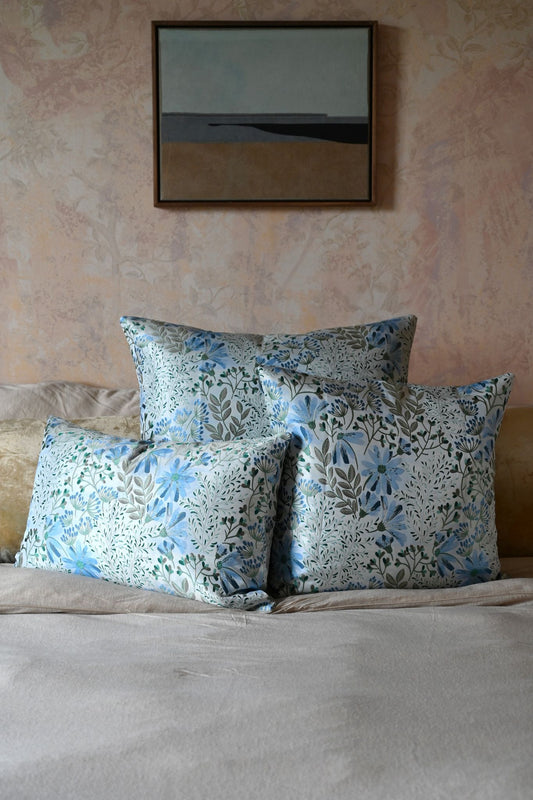 Blue Meadow Floral Cushion Collection