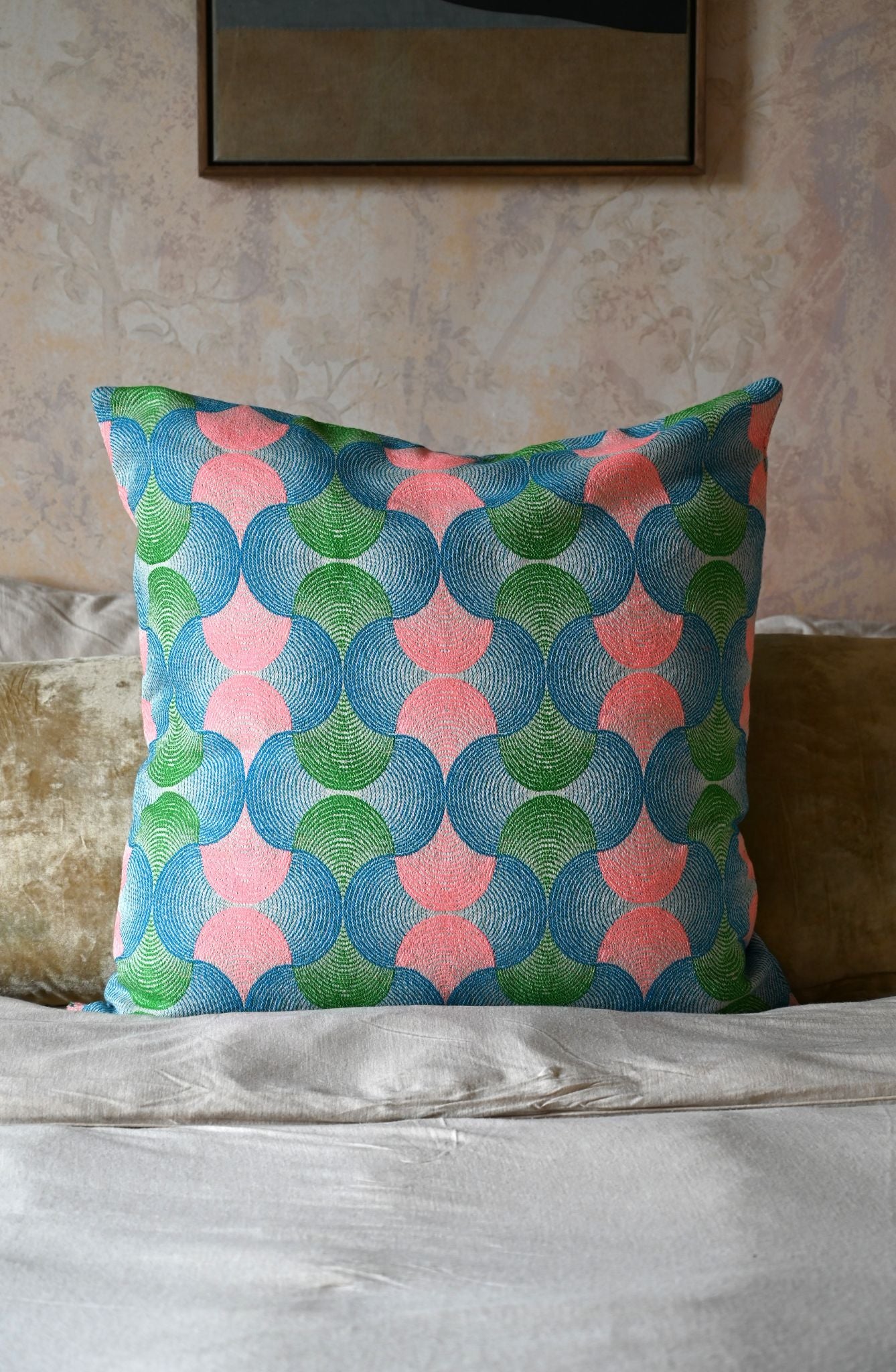 Electric Pink and Blue Soundwave Cushion Collection