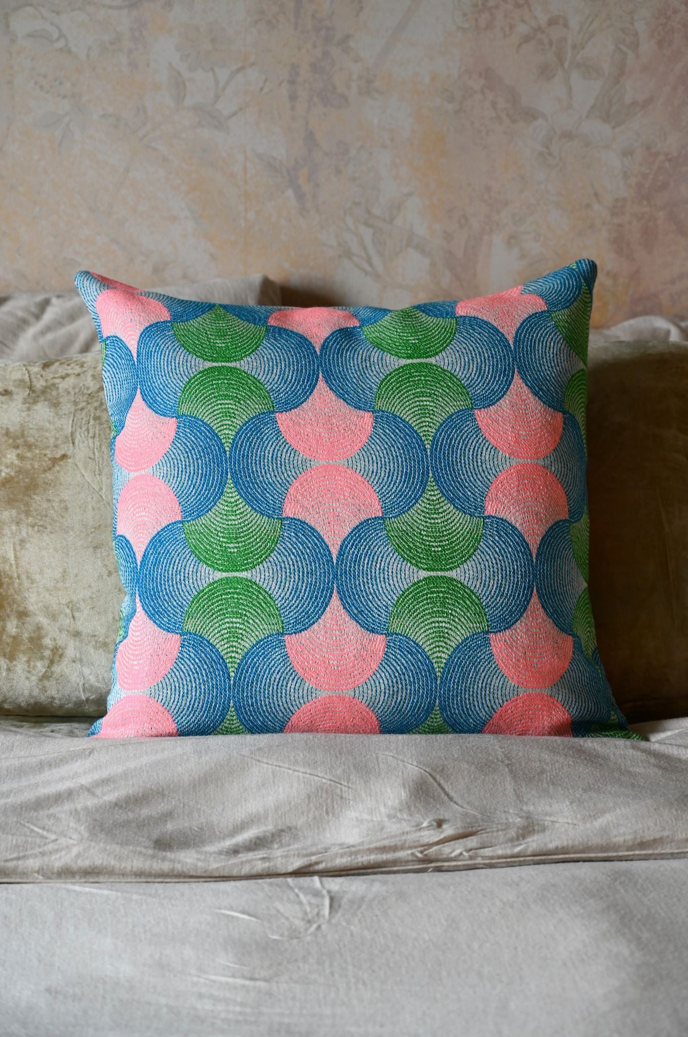 Electric Pink and Blue Soundwave Cushion Collection