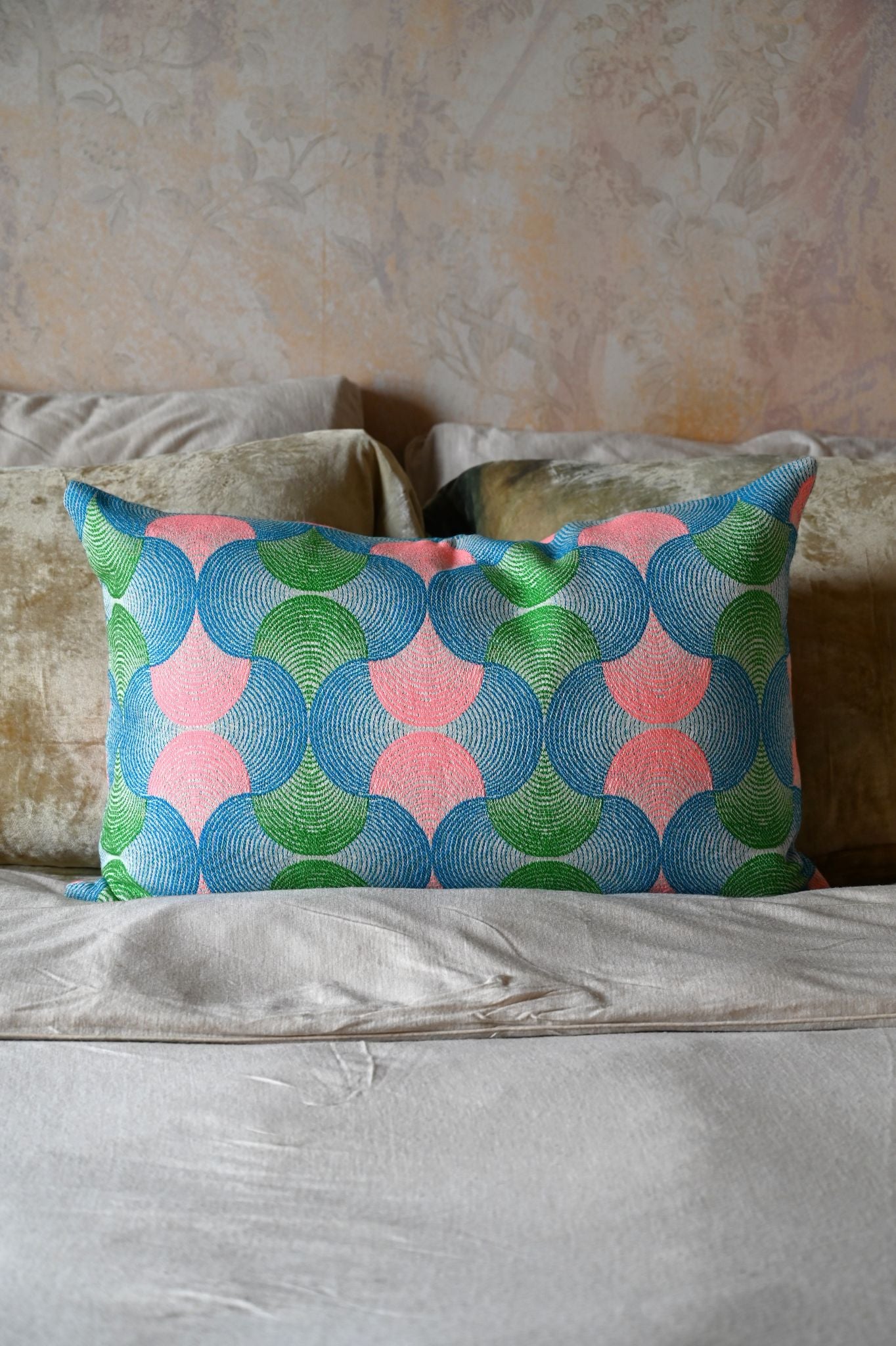 Electric Pink and Blue Soundwave Cushion Collection