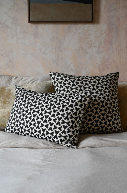 Black and White Wishbone Cushion Collection
