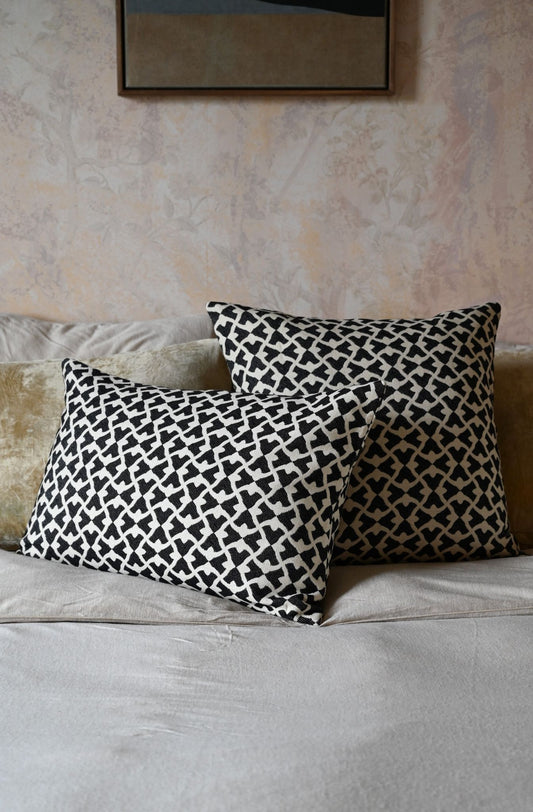 Black and White Wishbone Cushion Collection