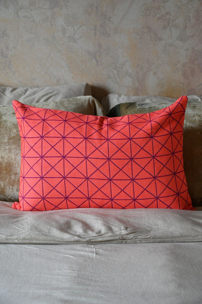 Electric Pink Geometric Triangle Cushion Collection