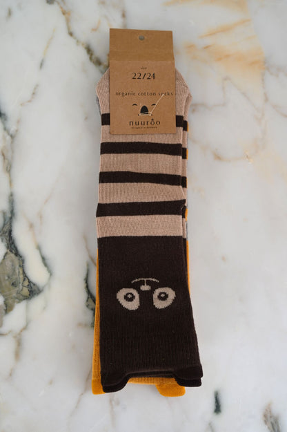 Brown/Yellow 2-Pack Animal Socks