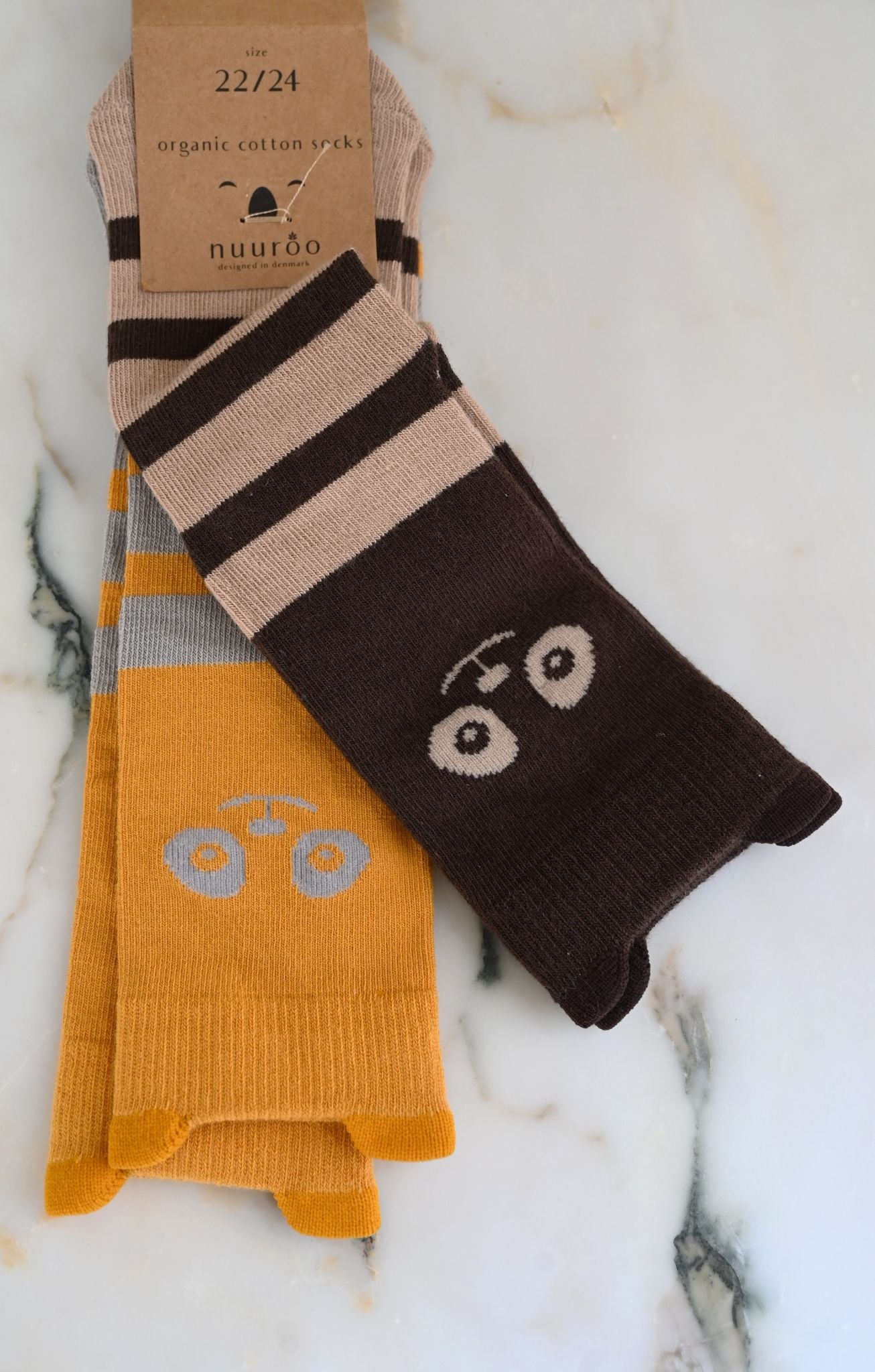 Brown/Yellow 2-Pack Animal Socks