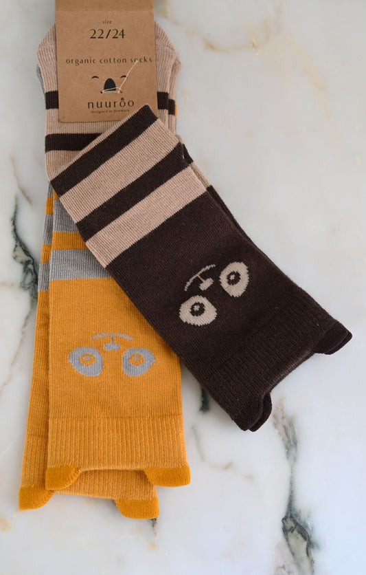 Brown/Yellow 2-Pack Animal Socks