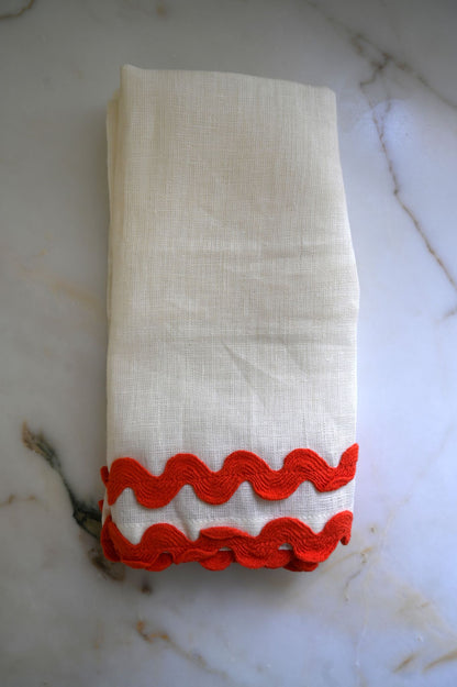 Ric Rac Edge Linen Napkins