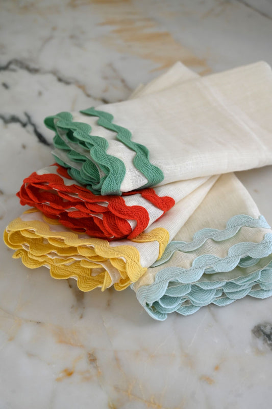 Ric Rac Edge Linen Napkins