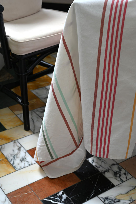 Multicolour Striped Tablecloth