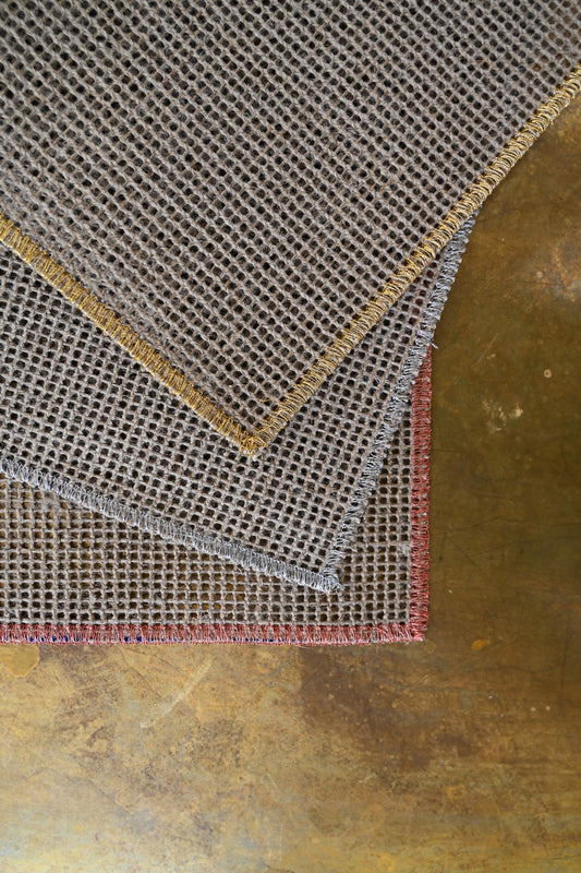 Metallic Border Crosshatch Linen Placemats