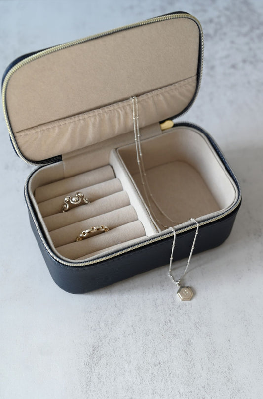 Small Navy Jewellery Case