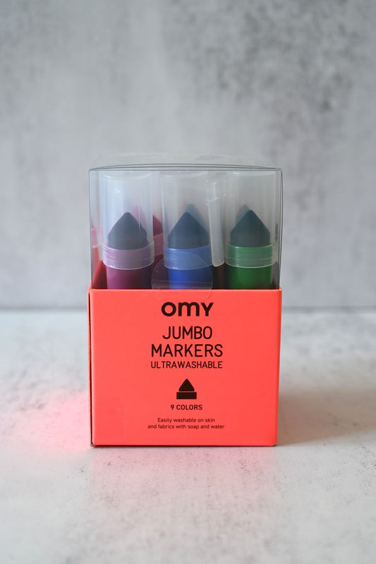 Set of Nine Jumbo Coloured Washable Markers