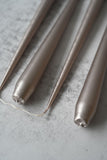 Set of Four Metallic Champagne Taper Candles