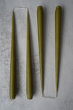 Set of Four Matte Olive Green Taper Candles