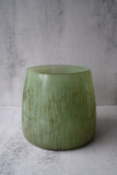 Large Green Glass Pillar Candle Holder