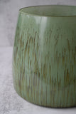 Large Green Glass Pillar Candle Holder