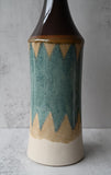 Blue Zigzag Taper Stoneware Vase