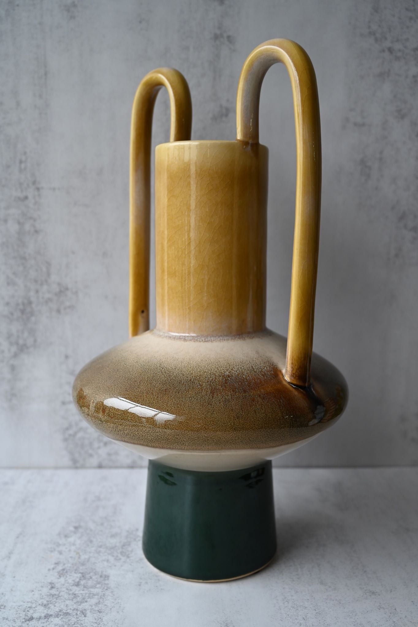 Mustard Yellow Ombre Stoneware Vase