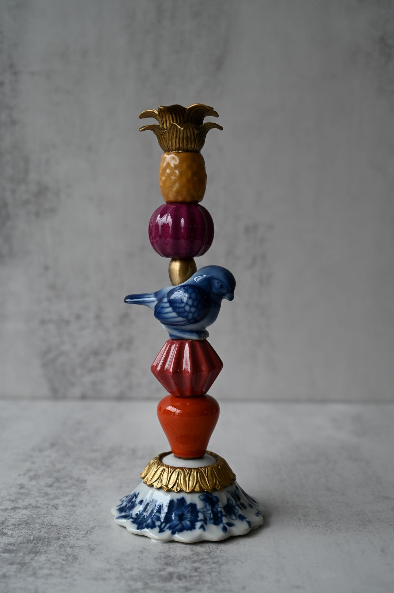 Bougeoir en céramique orné en forme d'ananas