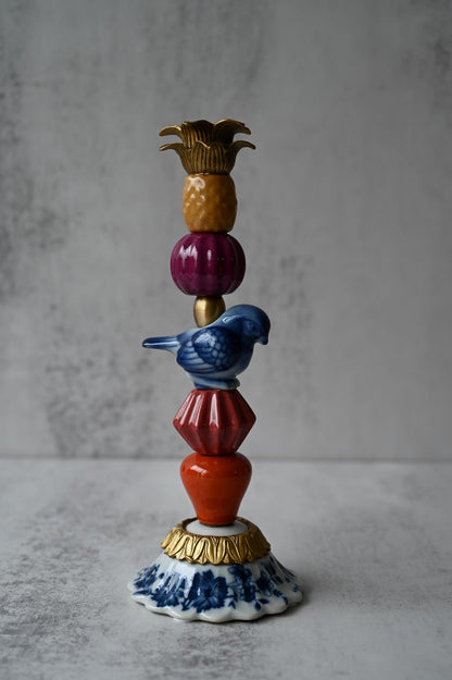 Bougeoir en céramique orné en forme d'ananas