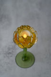 Glass Flower Candle Holders