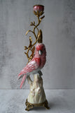 Pink Parakeet Ceramic Candle Holder