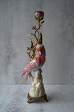 Pink Parakeet Ceramic Candle Holder