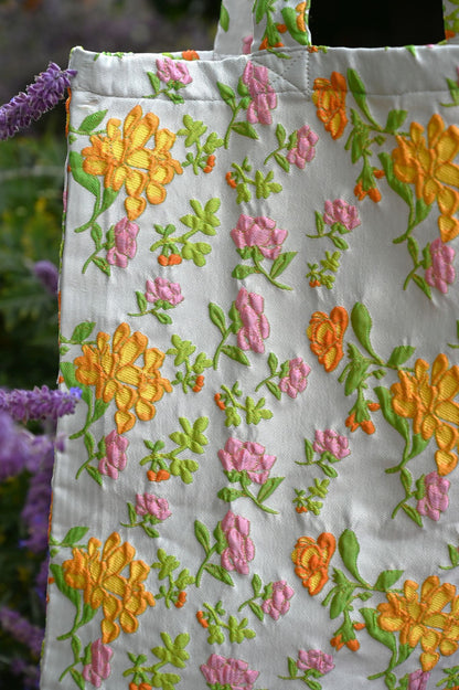 Yellow and Mint Ditsy Floral Tote Bag