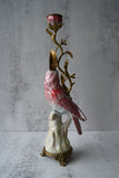 Pink Parakeet Ceramic Candle Holder