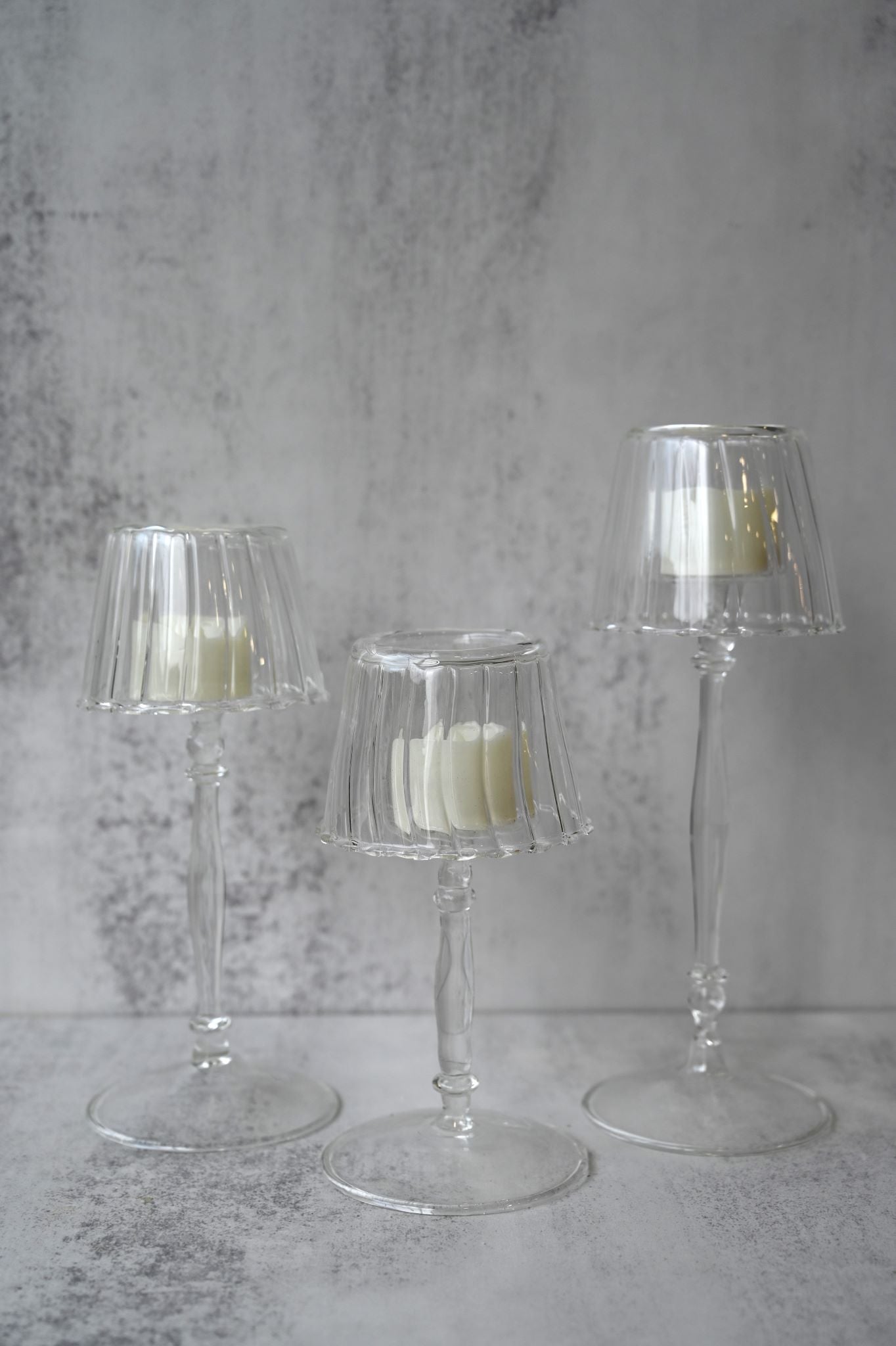 Clear Glass Lamp Shade Tea Light Holders