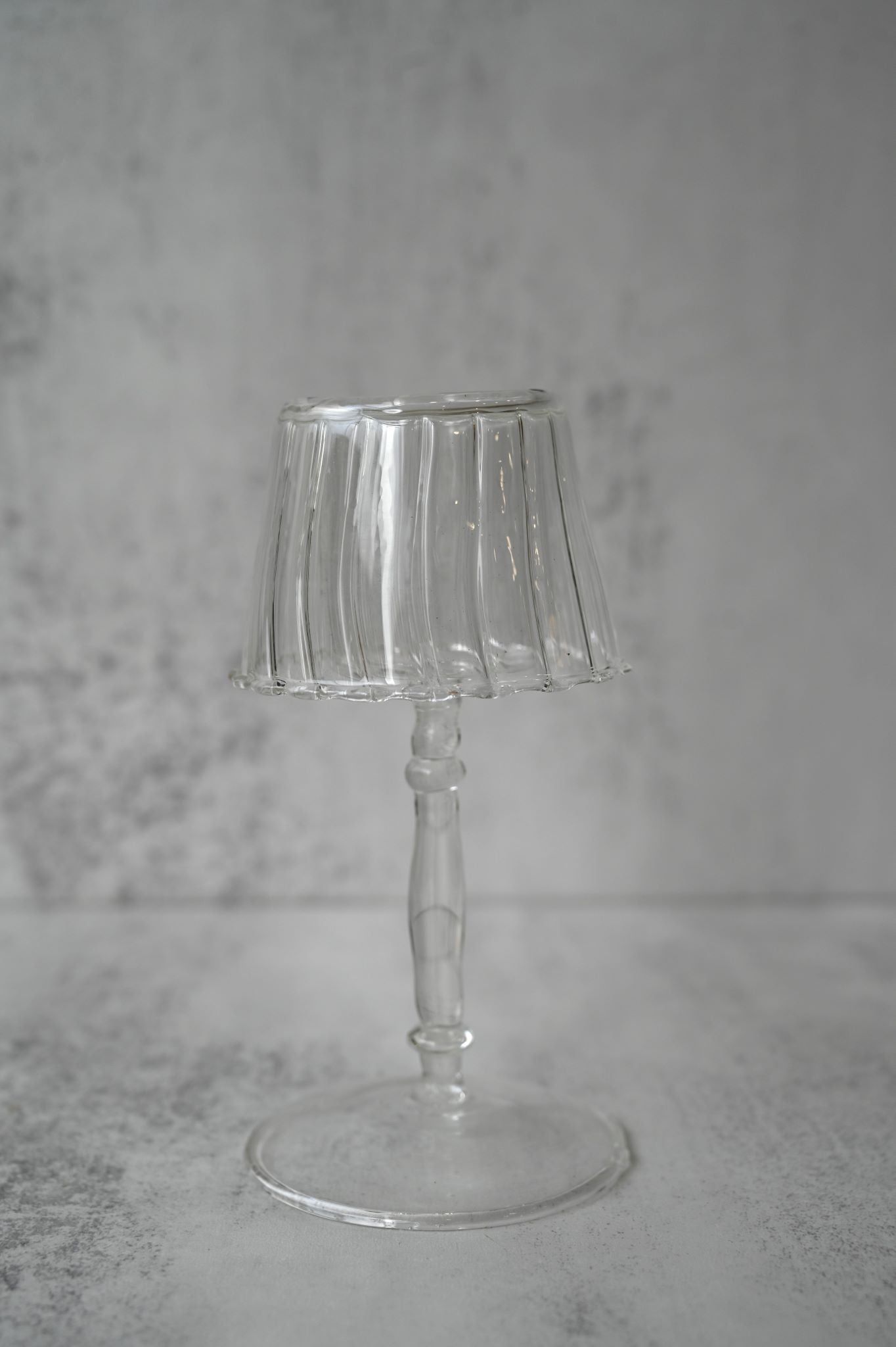 Fluted Clear Glass Lampshade Tea Light Holders (Available in 3 Sizes)