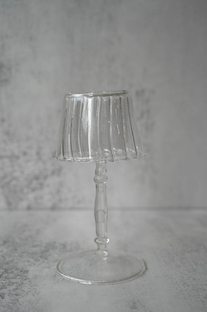 Fluted Clear Glass Lampshade Tea Light Holders (Available in 3 Sizes)