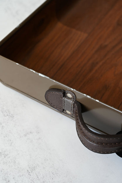 Large Chocolate Brown Coated Serving Tray