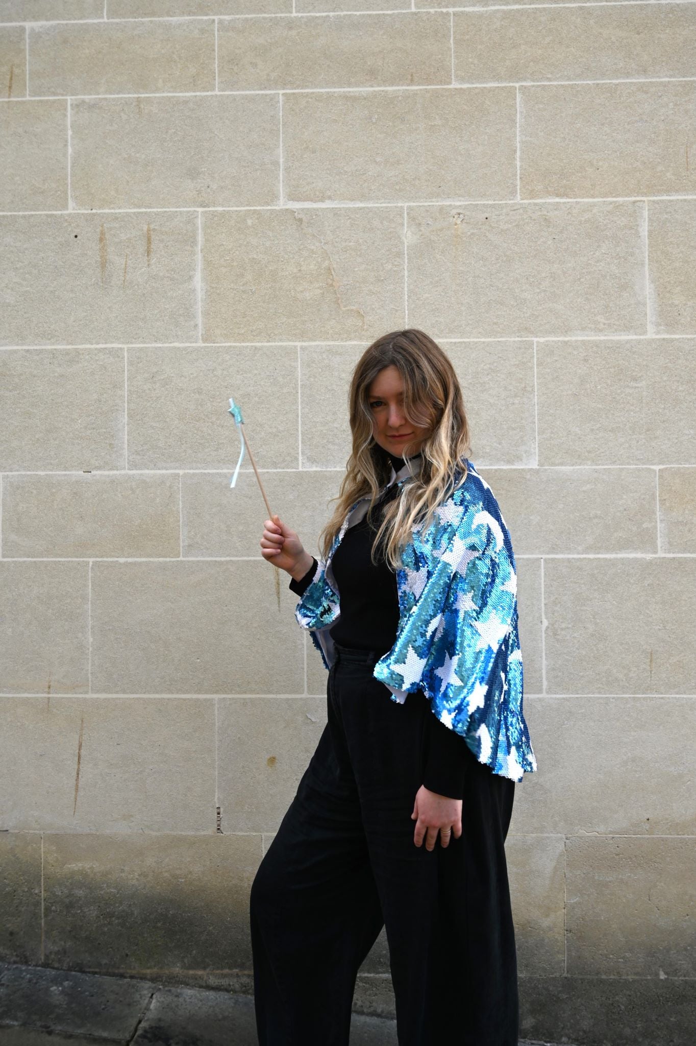 Cosmic Blue Sequin Cape