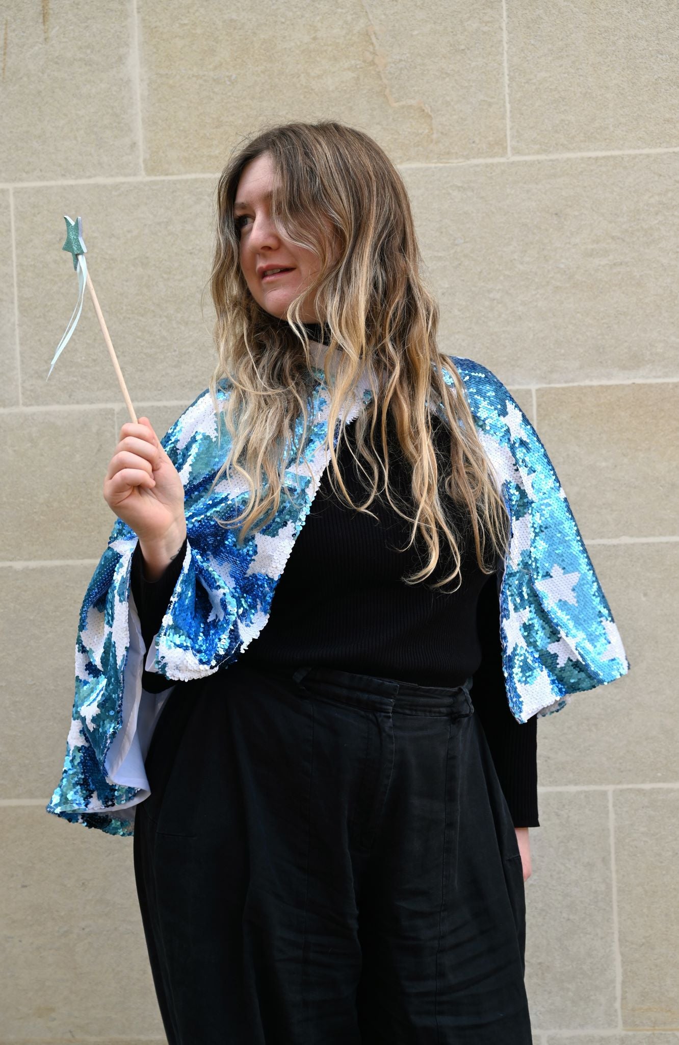 Cosmic Blue Sequin Cape