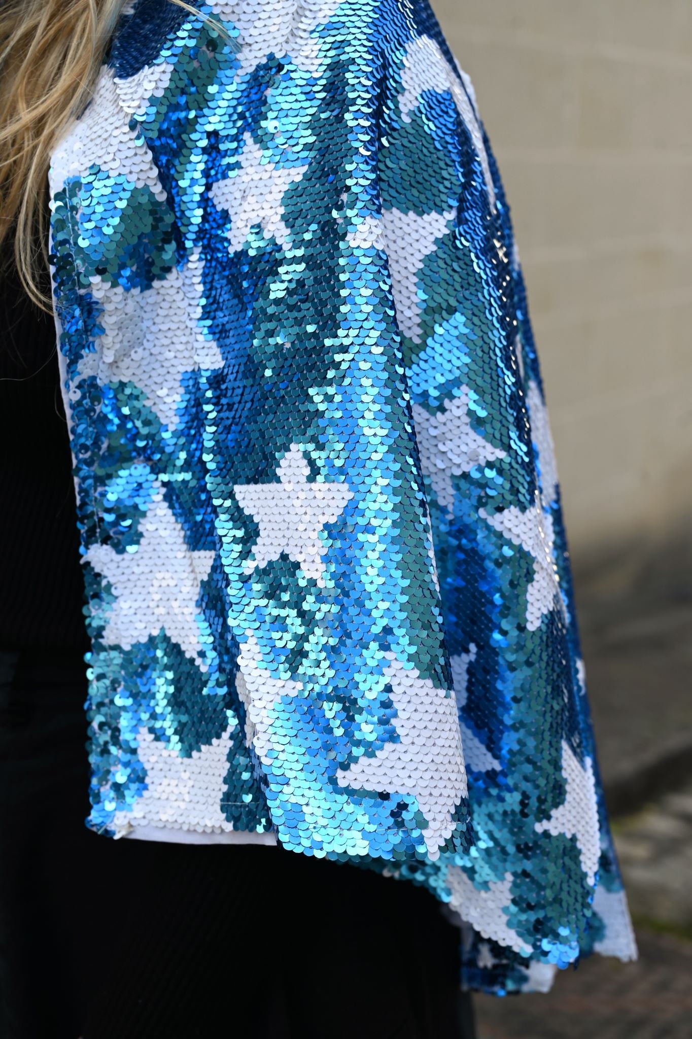 Cosmic Blue Sequin Cape