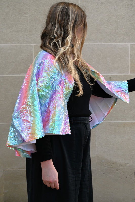 Pailletten-Regenbogen-Umhang 