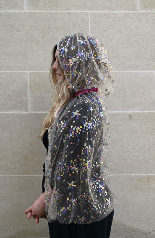 Umhang mit Feen-Glitzerstickerei