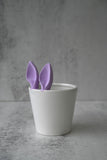 Purple Bunny Ears Ceramic Plant Pot