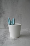 Blue Bunny Ears Ceramic Plant Pot