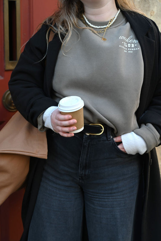 Stone Grey Weekend Club Classic Sweater