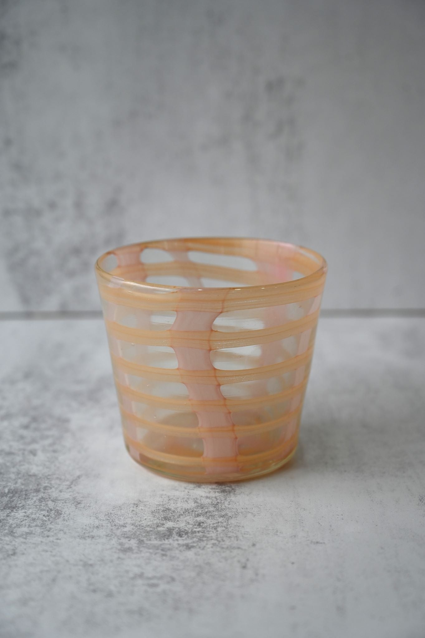 Peach Pink Swirl Tealight Holder