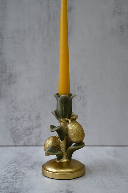 Gold Lemons Candle Holder